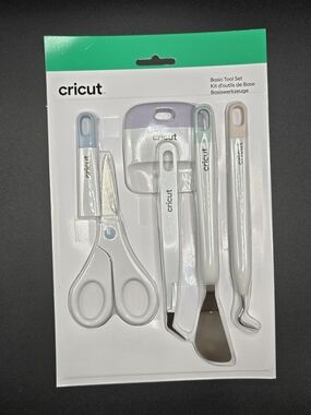 Cricut Basic Tool Set - White with Pastel Blue, Purple, Pink, and Beige Accents